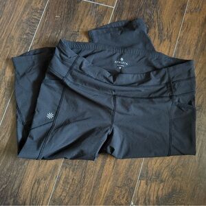 Athleta Dobby Be FreeBlack Active Leggings Sz Medium